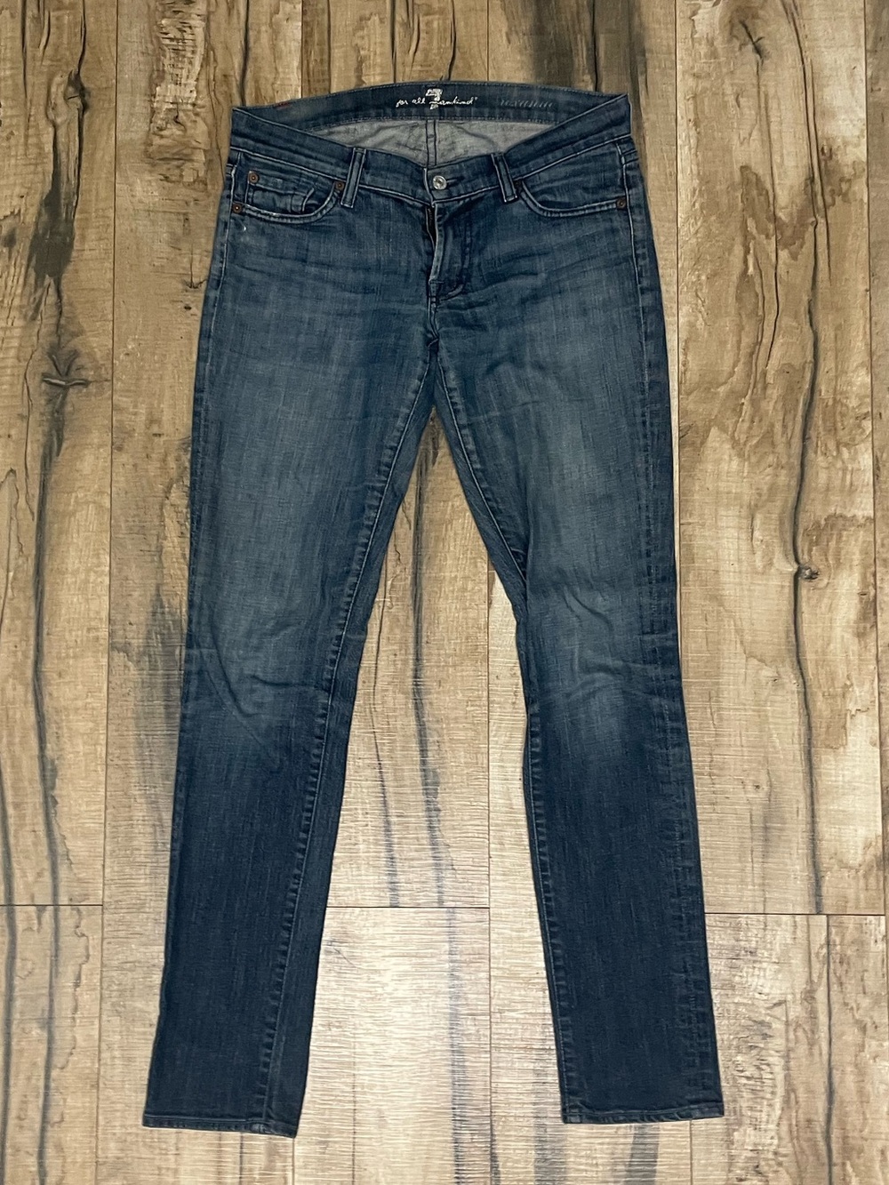 7 For All Mankind Dark Blue Skinny Jeans